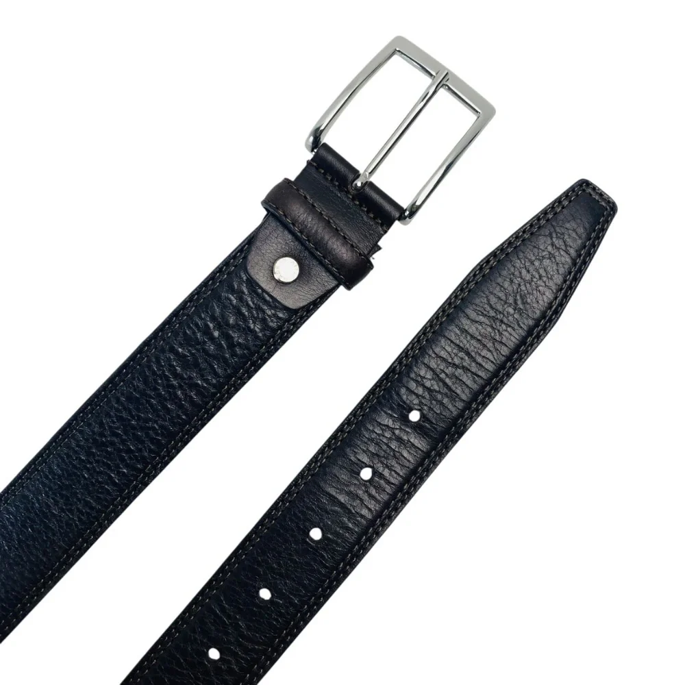 GENNARO DI PALMA Leather Belt in Dark Brown Size 32